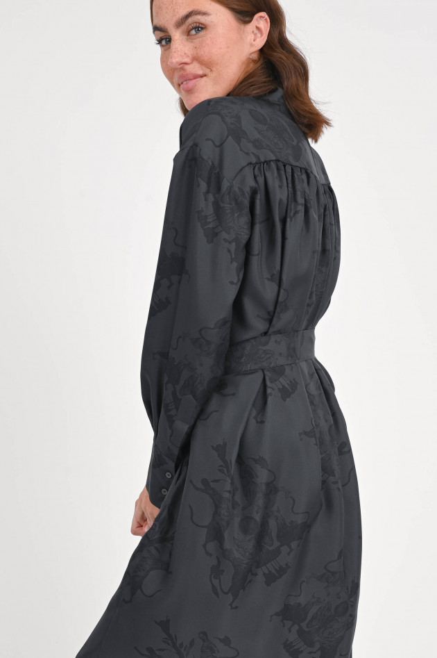 Fabiana Filippi Seidenkleid mit dezentem Muster in Schwarz