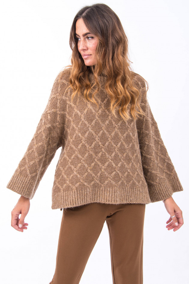 Fabiana Filippi Strickpullover mit 3/4-Arm in Eiche