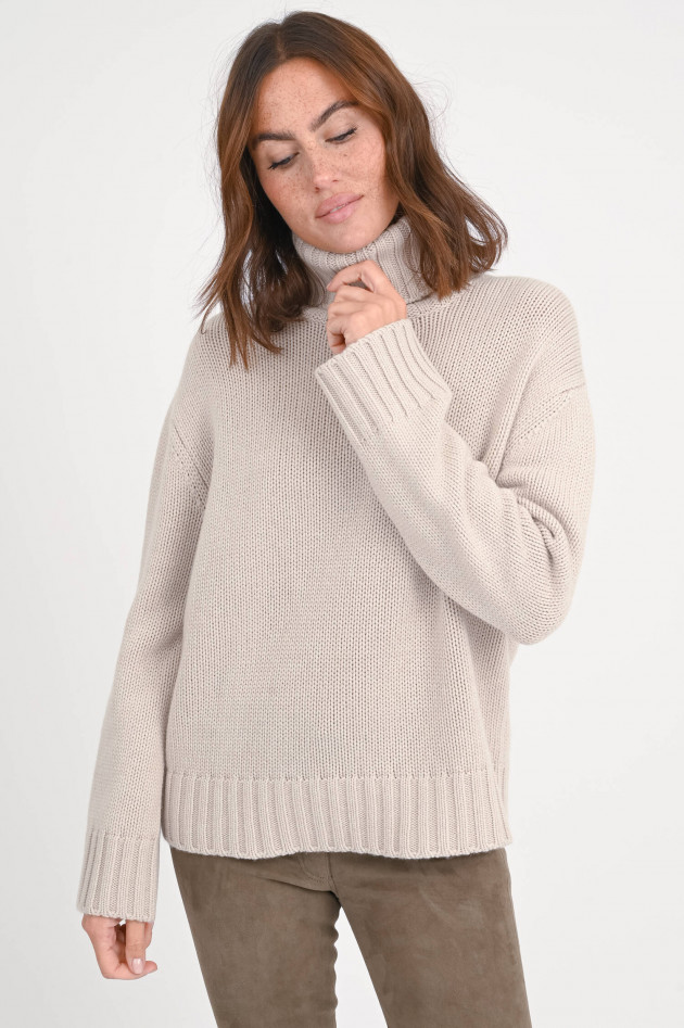 Fabiana Filippi Rollkragenpullover aus Woll-Mix in Greige