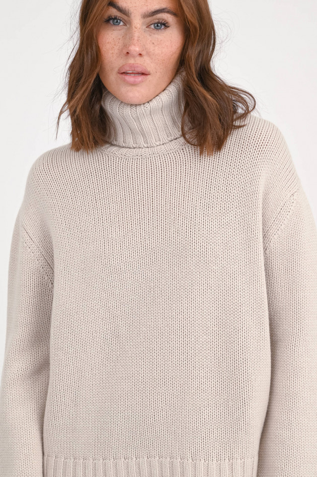 Fabiana Filippi Rollkragenpullover aus Woll-Mix in Greige