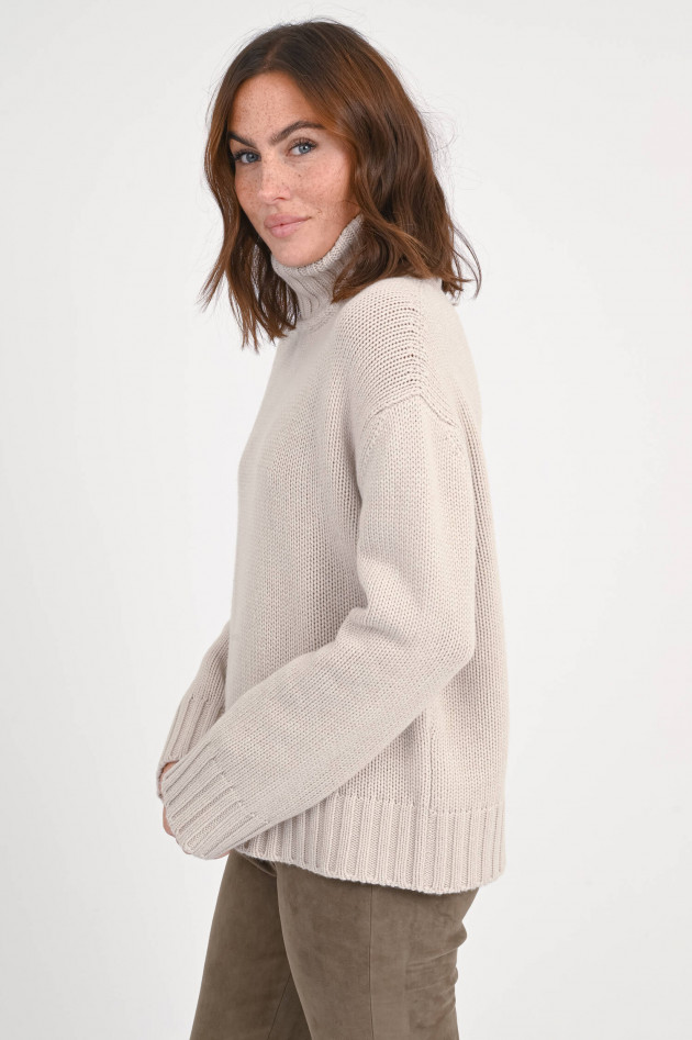 Fabiana Filippi Rollkragenpullover aus Woll-Mix in Greige