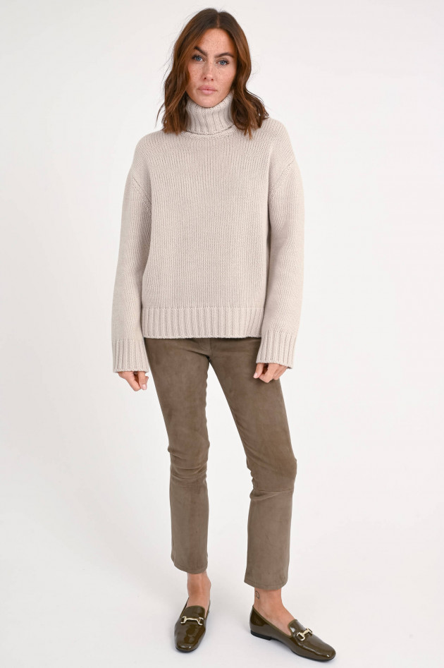 Fabiana Filippi Rollkragenpullover aus Woll-Mix in Greige