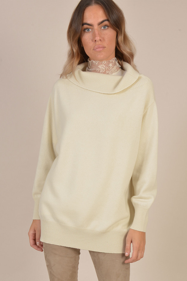 Fabiana Filippi Pullover mit Seidenshirt in Beige