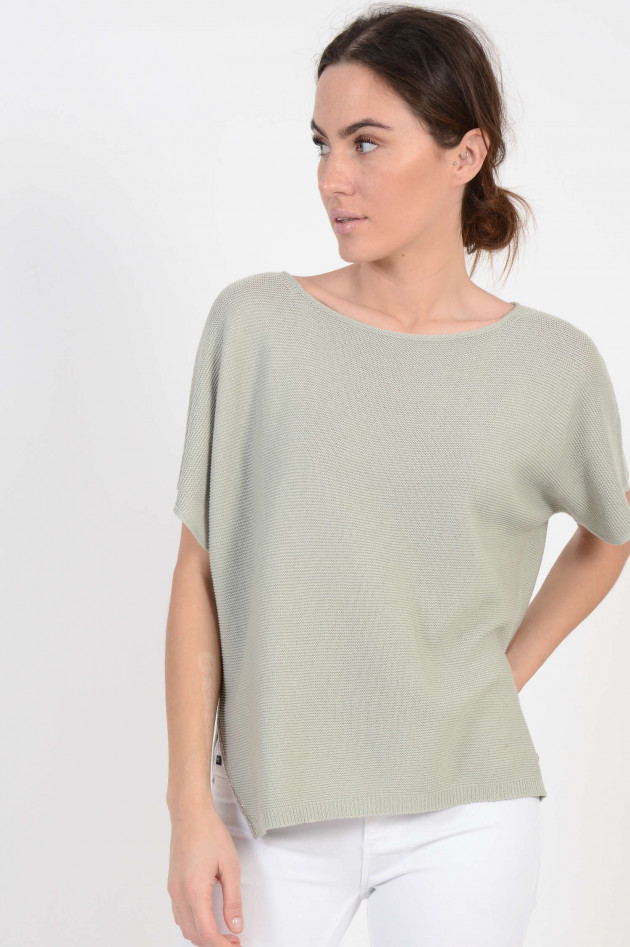 Fabiana Filippi Strickpullover mit Schmucksteinbesatz in Mint