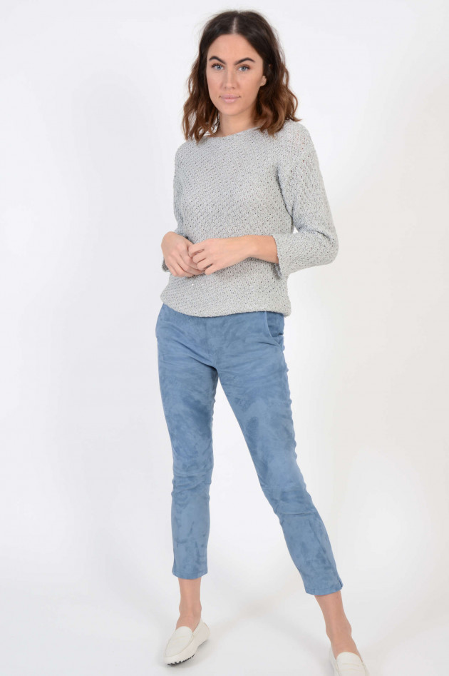 Fabiana Filippi Strickpullover mit Pailletten in Grau