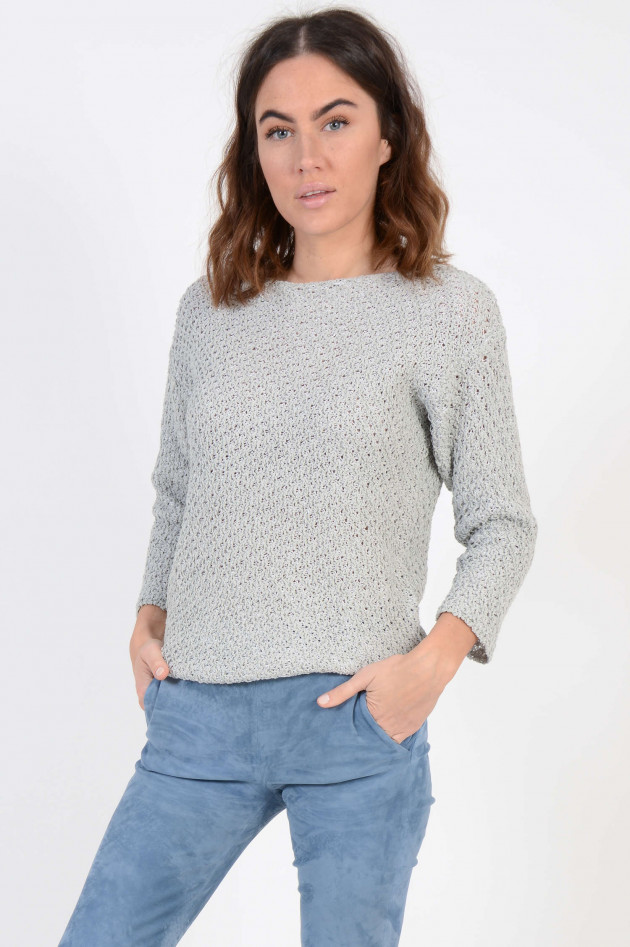 Fabiana Filippi Strickpullover mit Pailletten in Grau