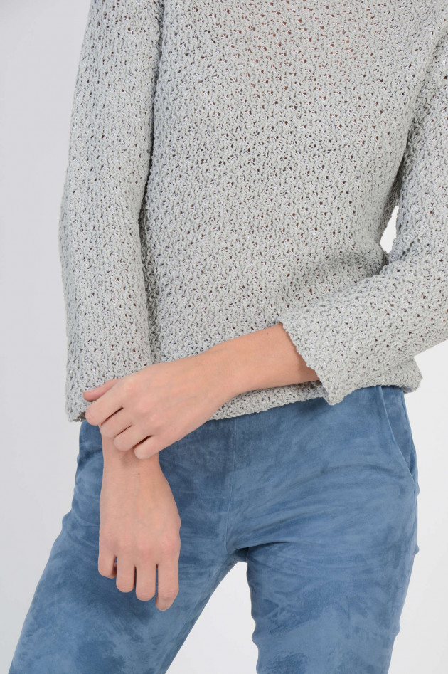 Fabiana Filippi Strickpullover mit Pailletten in Grau