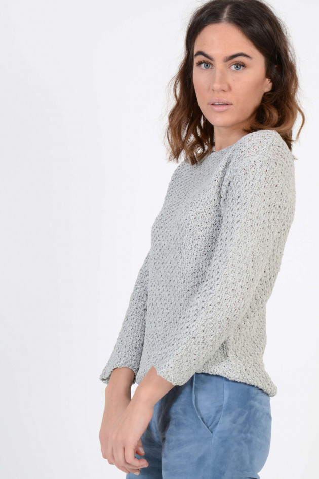 Fabiana Filippi Strickpullover mit Pailletten in Grau