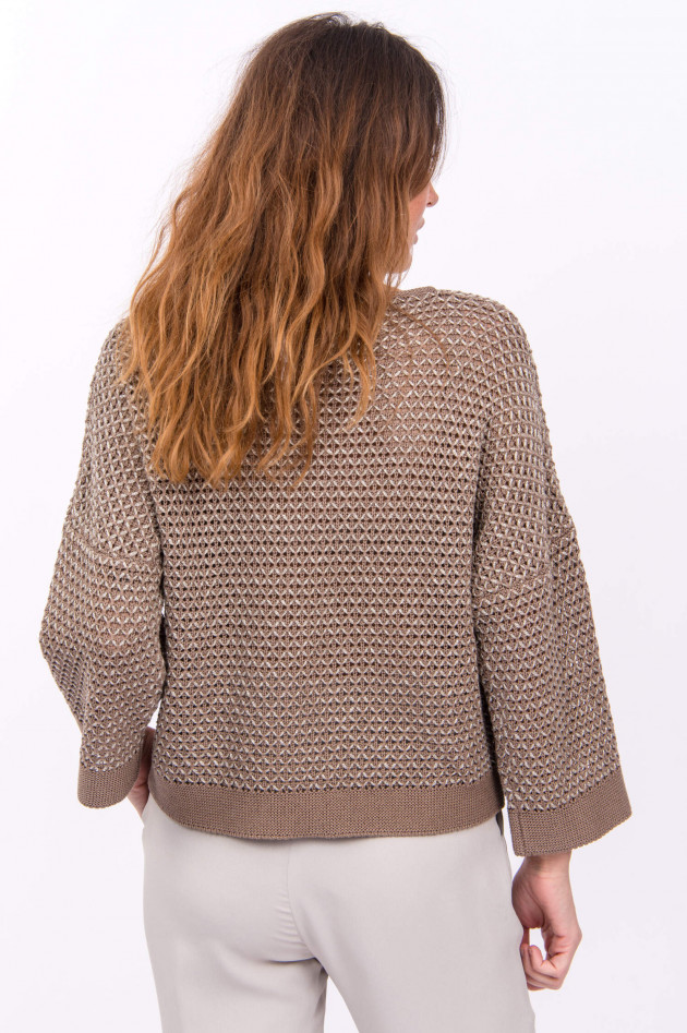 Fabiana Filippi Grobstrickpullover in Braun/Silber