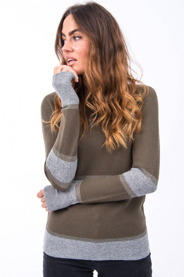 Fabiana Filippi Pullover mit Streifen-Details in Khaki/Grau