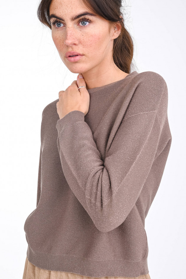 Fabiana Filippi Schimmernder Strickpullover in Braun