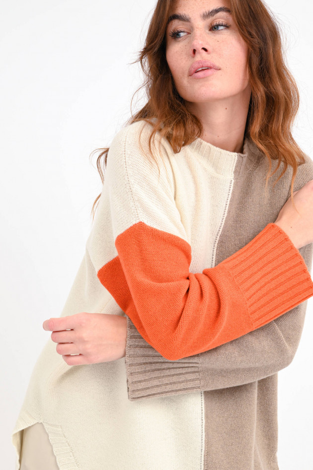 Fabiana Filippi Vokuhila Strickpullover in Creme/Sand/Orange