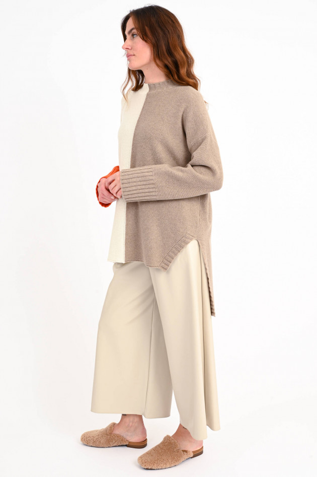 Fabiana Filippi Vokuhila Strickpullover in Creme/Sand/Orange
