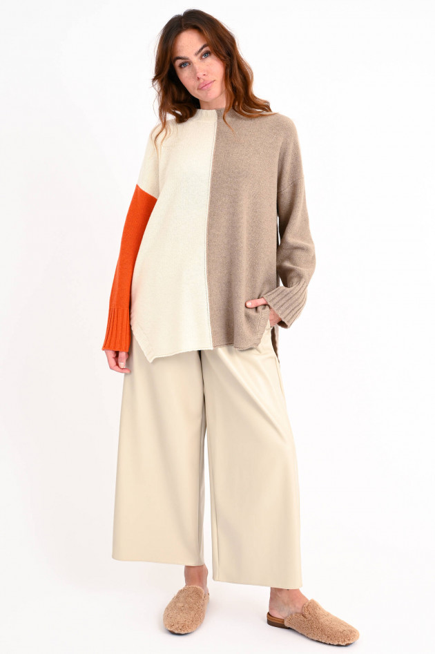 Fabiana Filippi Vokuhila Strickpullover in Creme/Sand/Orange
