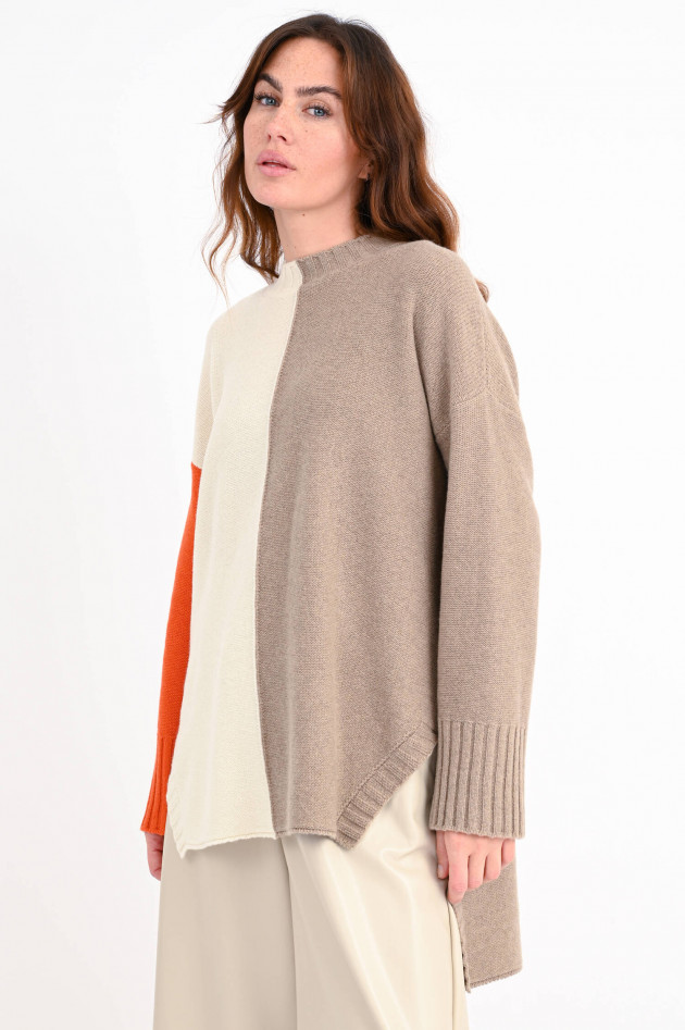 Fabiana Filippi Vokuhila Strickpullover in Creme/Sand/Orange