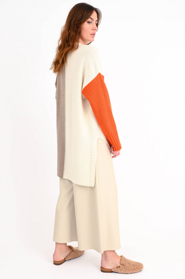 Fabiana Filippi Vokuhila Strickpullover in Creme/Sand/Orange