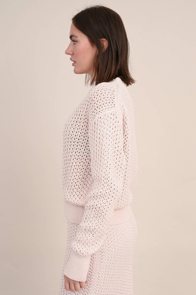 Fabiana Filippi Grobstrick Pullover mit Pailletten in Rosa