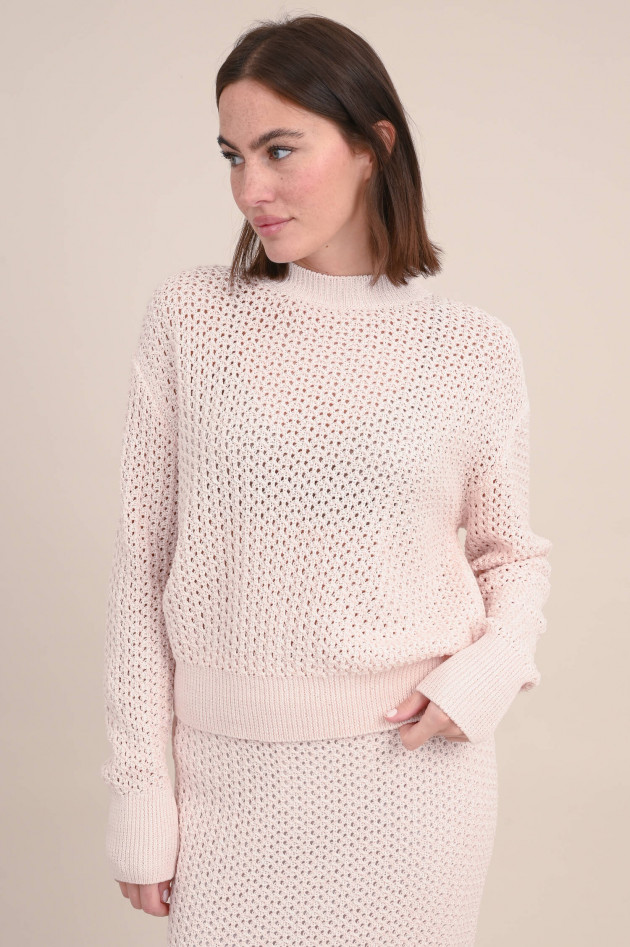 Fabiana Filippi Grobstrick Pullover mit Pailletten in Rosa