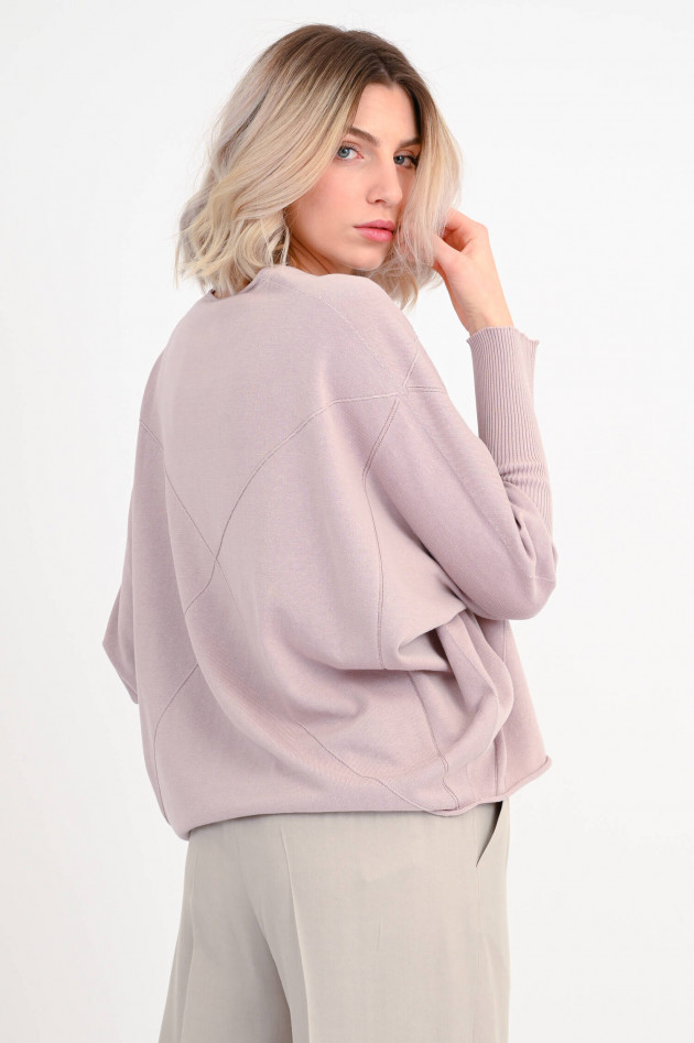 Fabiana Filippi Strickpullover mit Ziernähten in Rosé