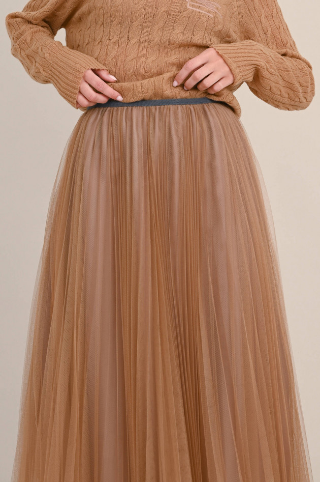 Fabiana Filippi Midi Tüllrock in Camel