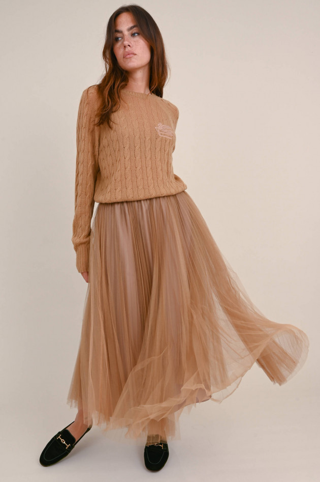 Fabiana Filippi Midi Tüllrock in Camel