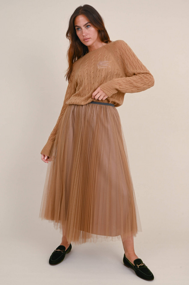 Fabiana Filippi Midi Tüllrock in Camel