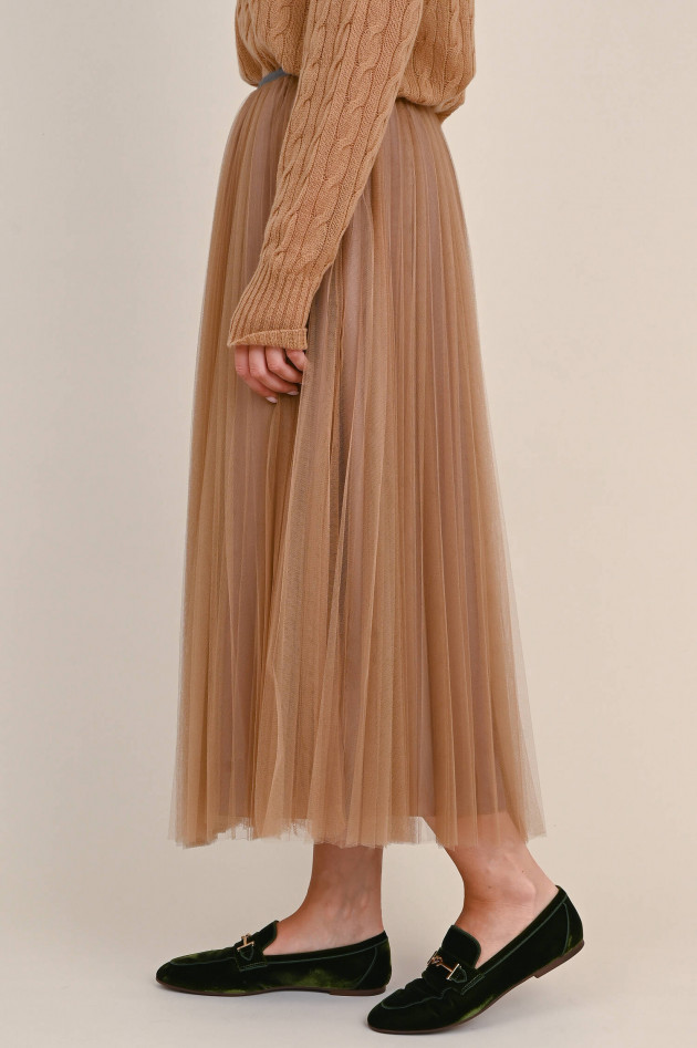 Fabiana Filippi Midi Tüllrock in Camel