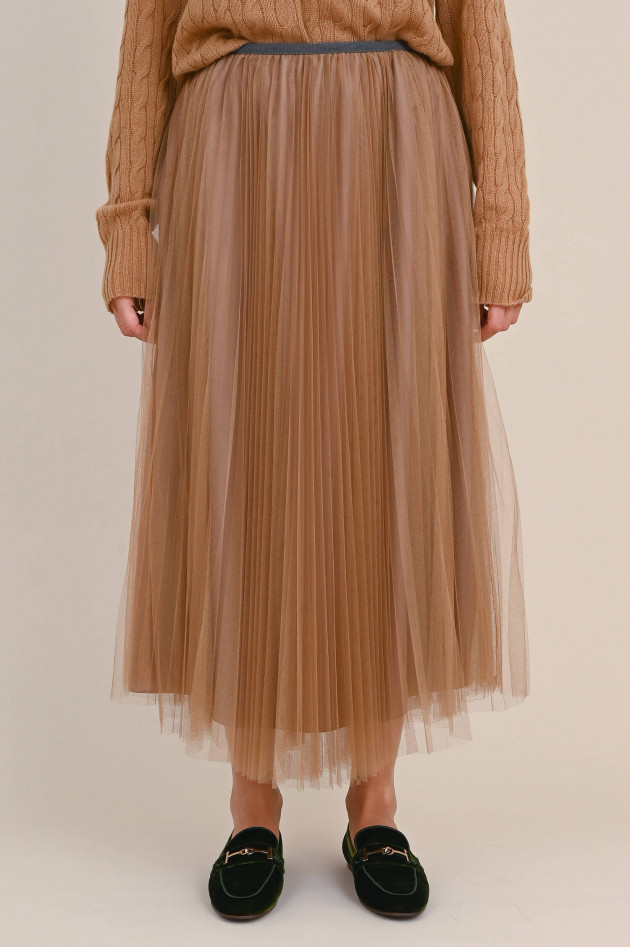 Fabiana Filippi Midi Tüllrock in Camel