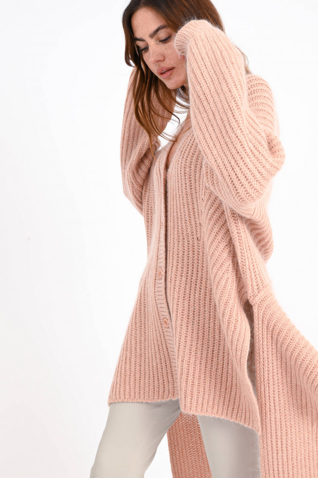 Fabiana Filippi Oversized Strickweste mit Gürtel in Rosa