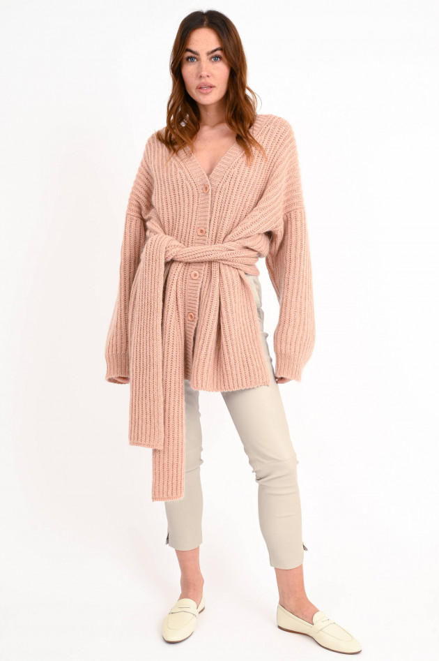 Fabiana Filippi Oversized Strickweste mit Gürtel in Rosa