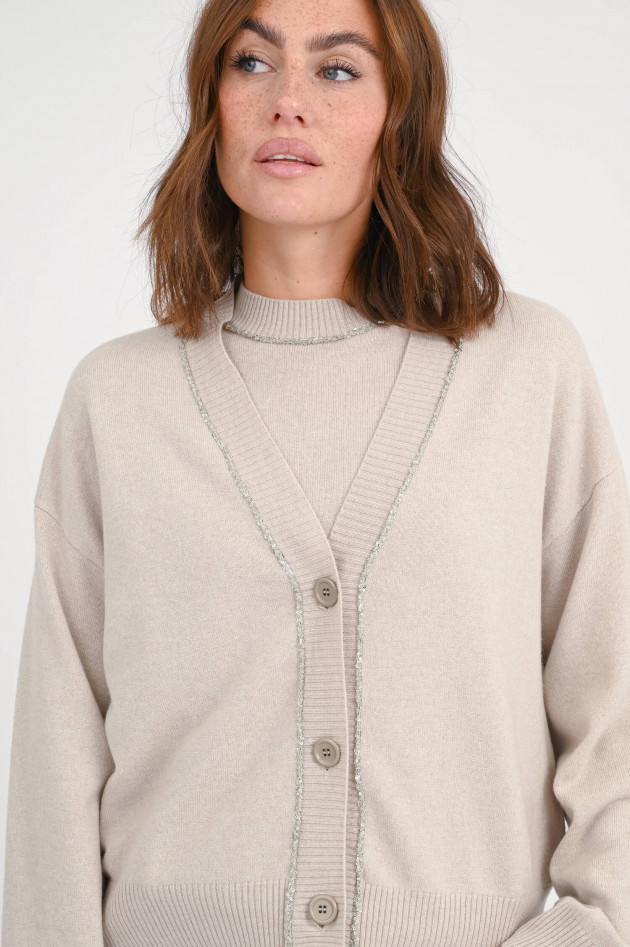 Fabiana Filippi Cardigan mit Pailetten-Details in Greige