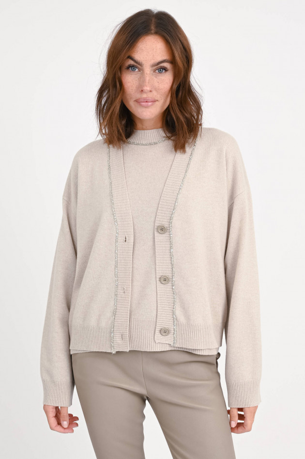 Fabiana Filippi Cardigan mit Pailetten-Details in Greige