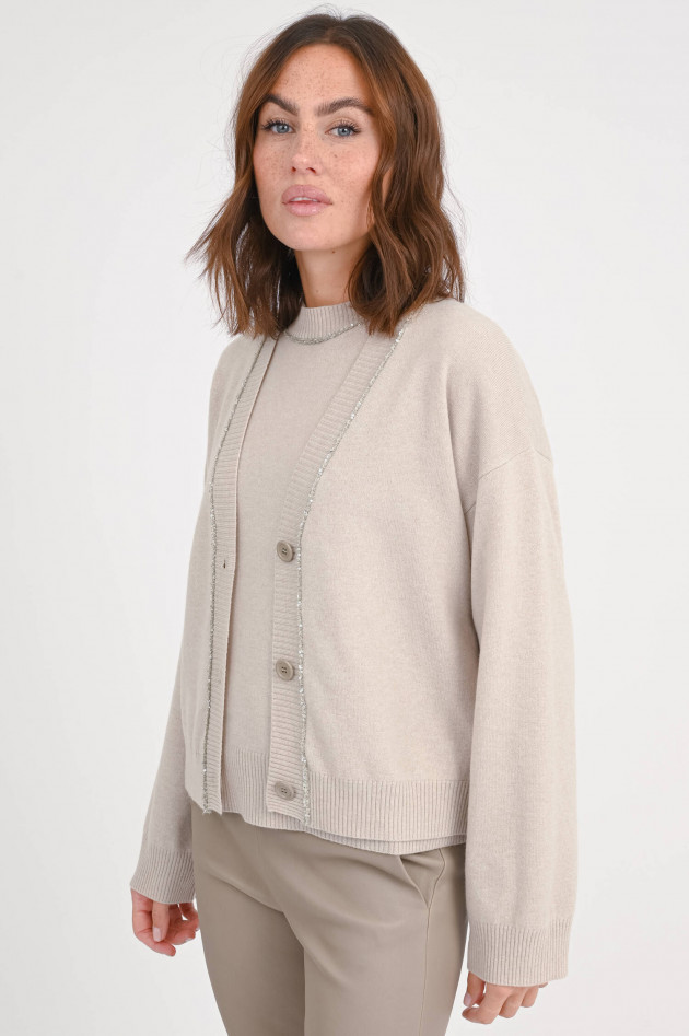 Fabiana Filippi Cardigan mit Pailetten-Details in Greige