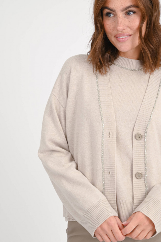 Fabiana Filippi Cardigan mit Pailetten-Details in Greige