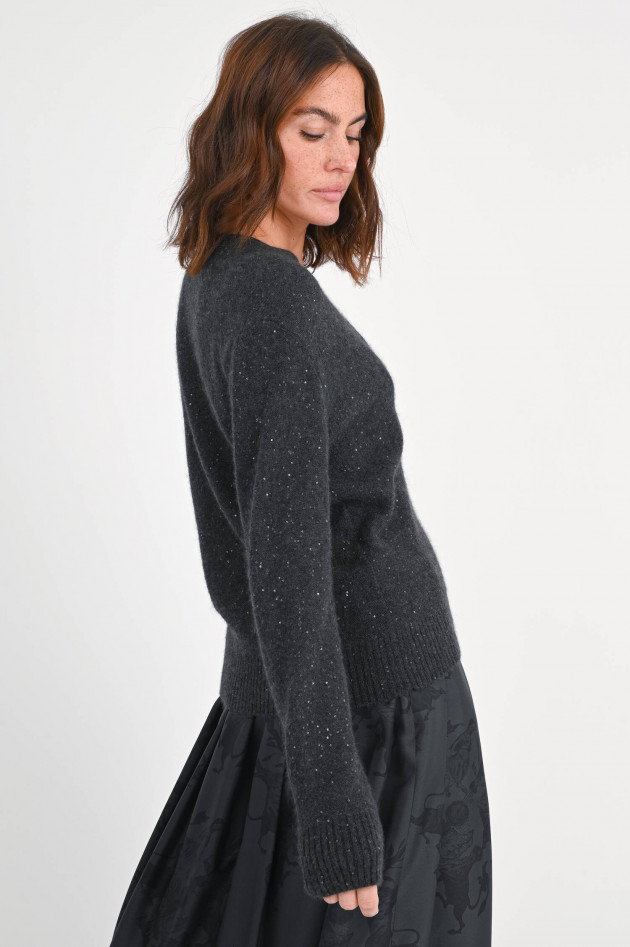 Fabiana Filippi Strickjacke mit Pailletten-Details in Anthrazit