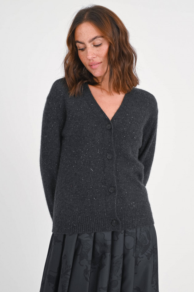 Fabiana Filippi Strickjacke mit Pailletten-Details in Anthrazit