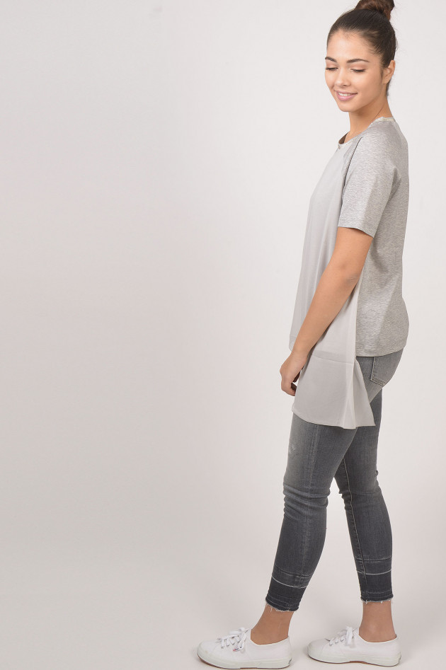 Fabiana Filippi Shirt mit Seideneinsatz in Grau