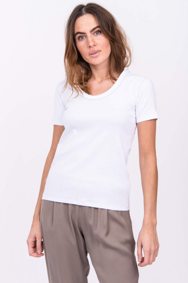 Fabiana Filippi Shirt mit Schmucksteinkette in Weiß