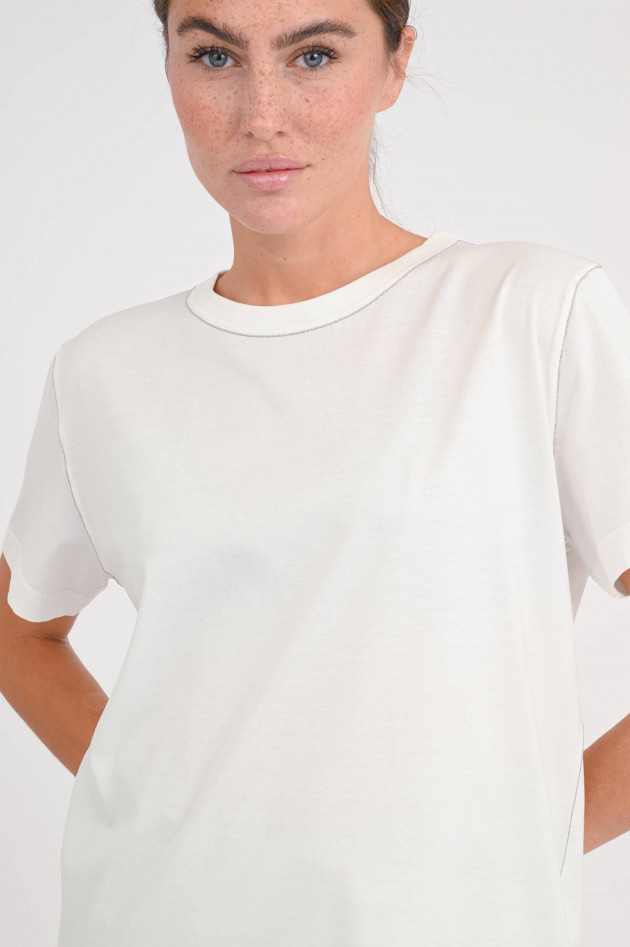 Fabiana Filippi T-Shirt mit Perlendetails in Weiß