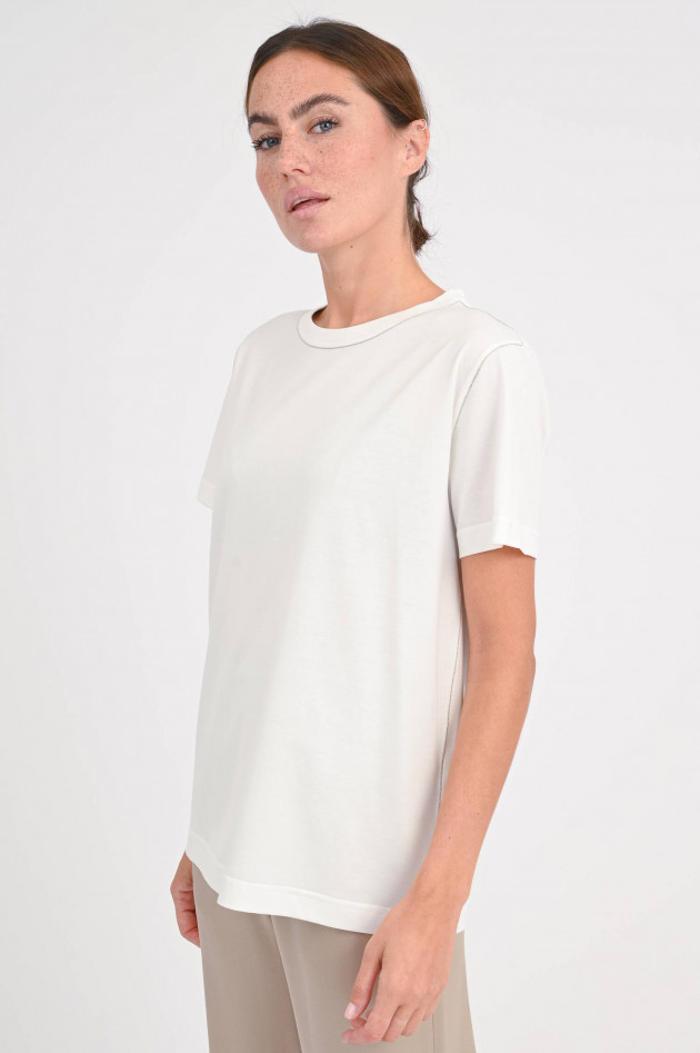 Fabiana Filippi T-Shirt mit Perlendetails in Weiß