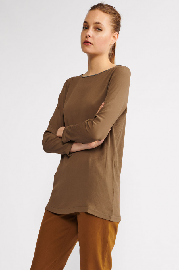 Fabiana Filippi Shirt aus Seidenkrepp in Oliv