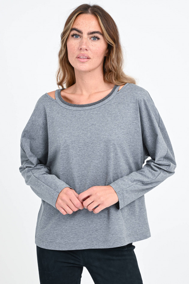 Fabiana Filippi Oversized Shirt mit Monili-Details in Grau