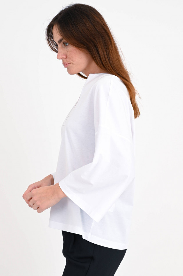 Fabiana Filippi Oversized Shirt mit V-Ausschnitt in Weiß