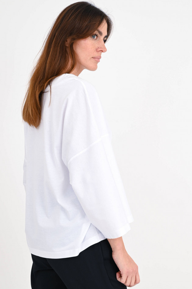 Fabiana Filippi Oversized Shirt mit V-Ausschnitt in Weiß