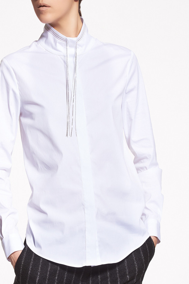 Fabiana Filippi white Bluse mit Strassdetail in Weiß