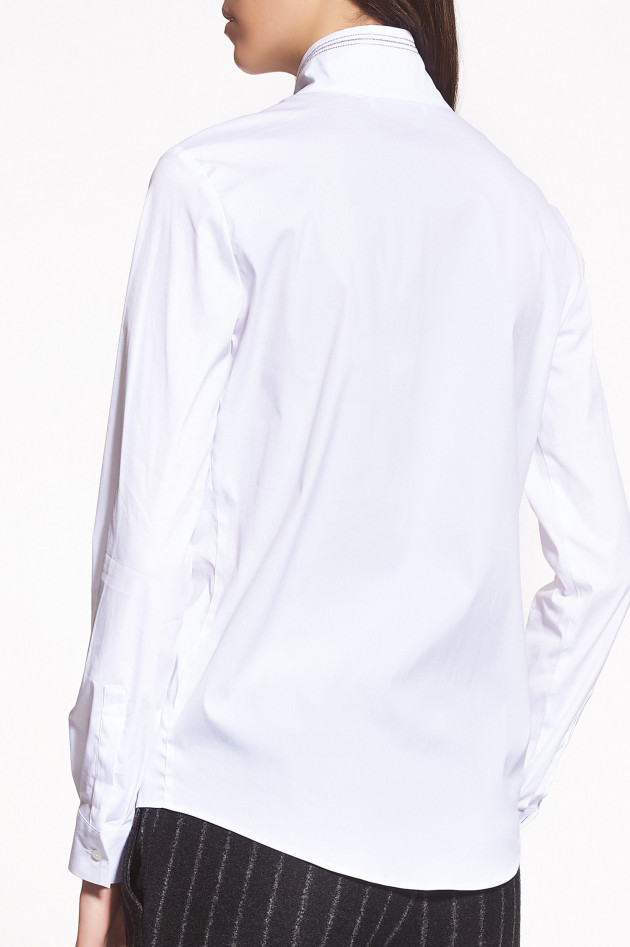 Fabiana Filippi white Bluse mit Strassdetail in Weiß