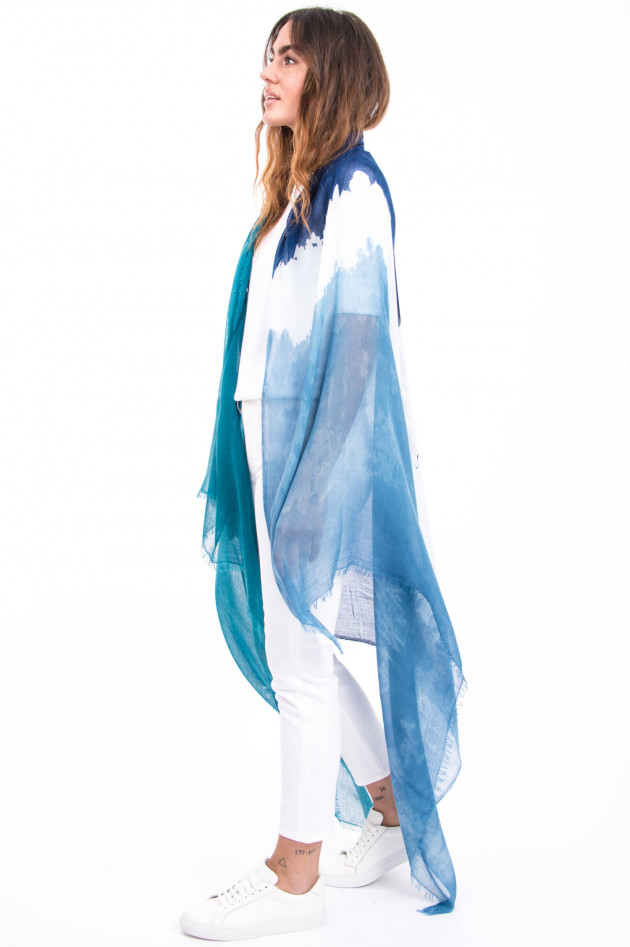 Faliero Sarti Tuch GIONNY mit Batik-Design in Blautönen