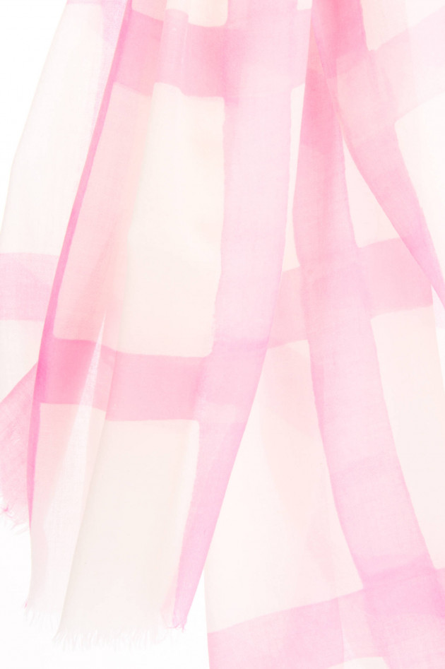 Faliero Sarti Tuch GIAMILLA aus Schurwolle in Weiß/Pink