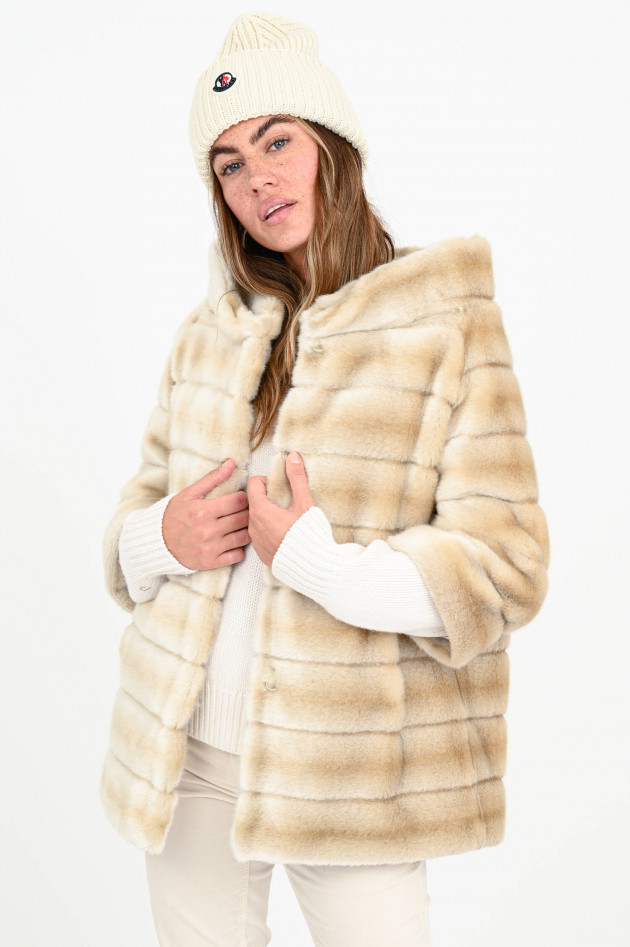 /FAZ/ Not Fur Faux Fur Jacke LONG SWINGER in Champagner