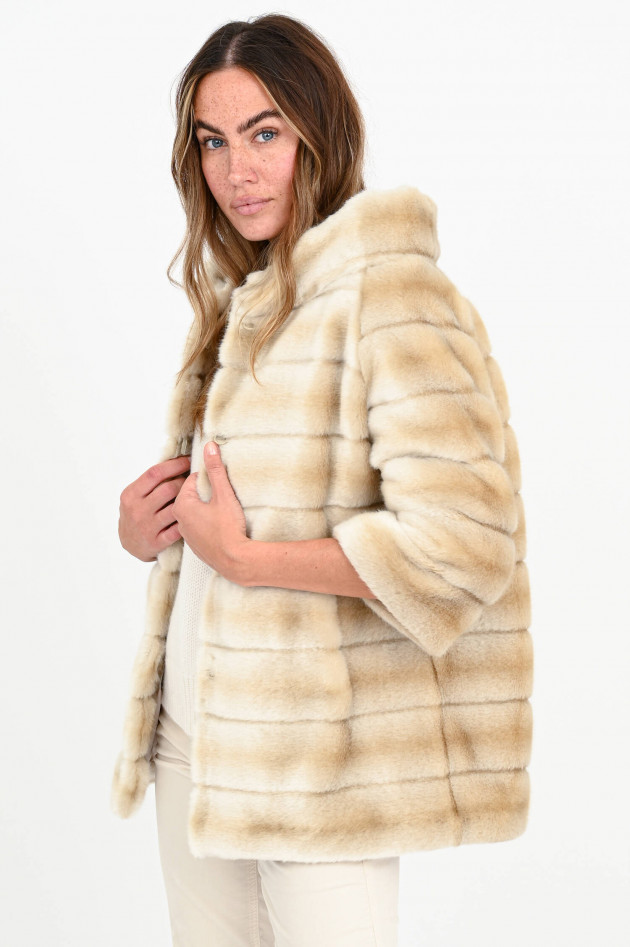 /FAZ/ Not Fur Faux Fur Jacke LONG SWINGER in Champagner